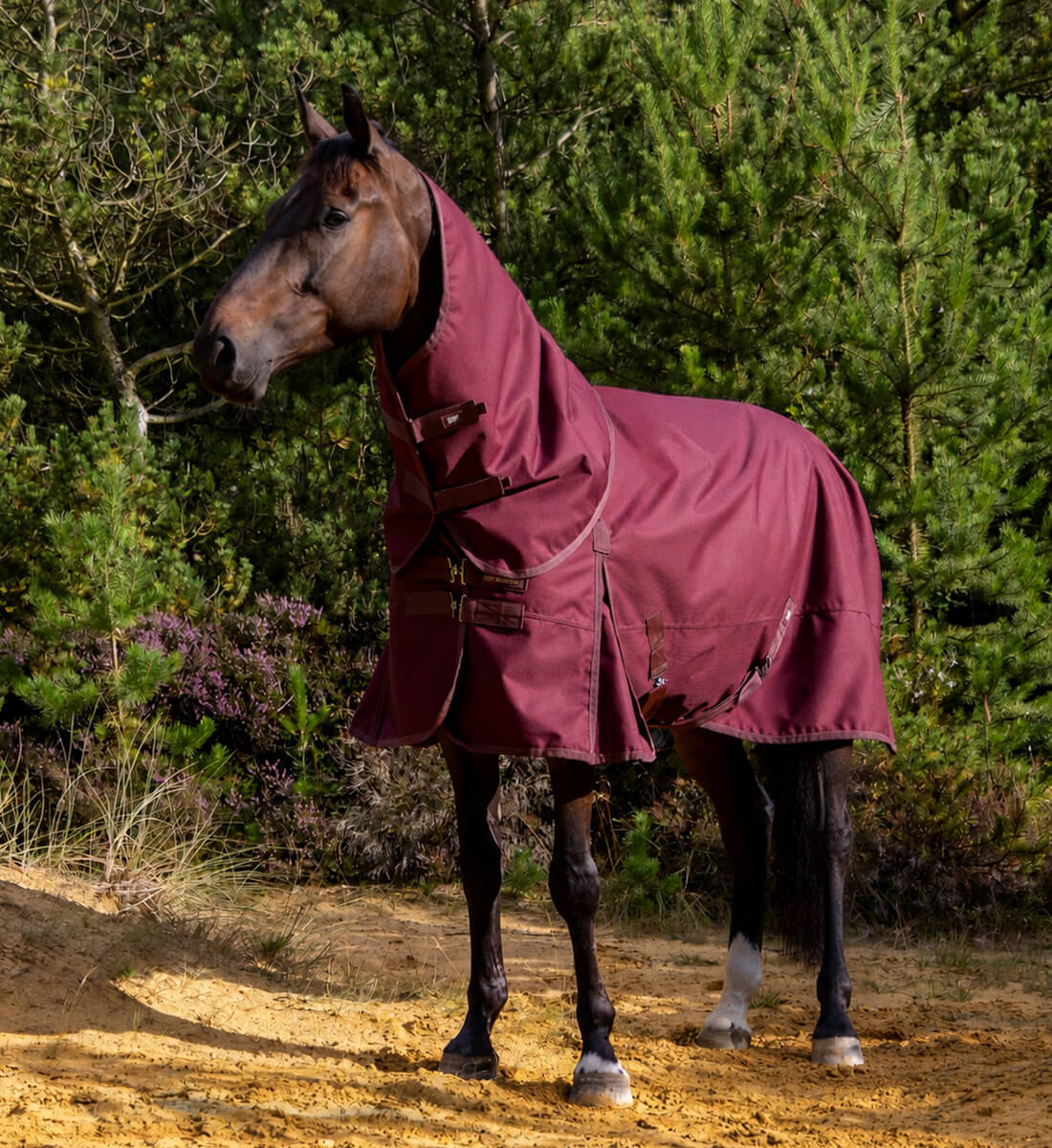 Aftagelig dækkenhals Dark Bordeaux