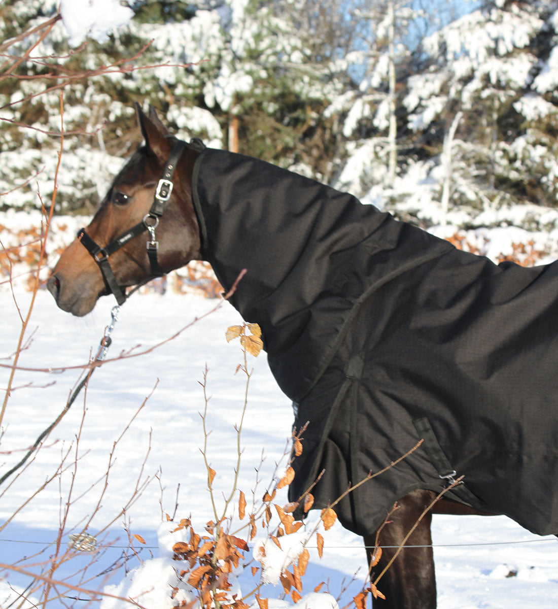150 gram tyk dækkenhals i 1200D i farven sort.