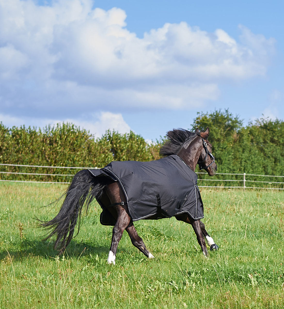 Vinterdækken 450g ekstra tykt og varmt dækken i farven sort.